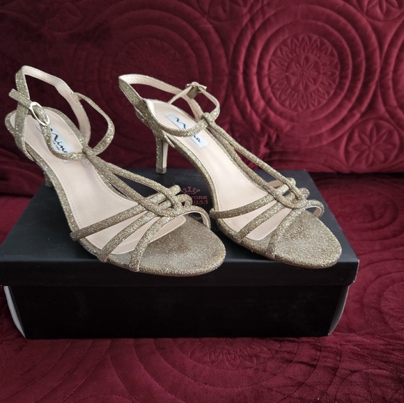 Nina Shoes - Nina Glittering Gold Strappy Heels